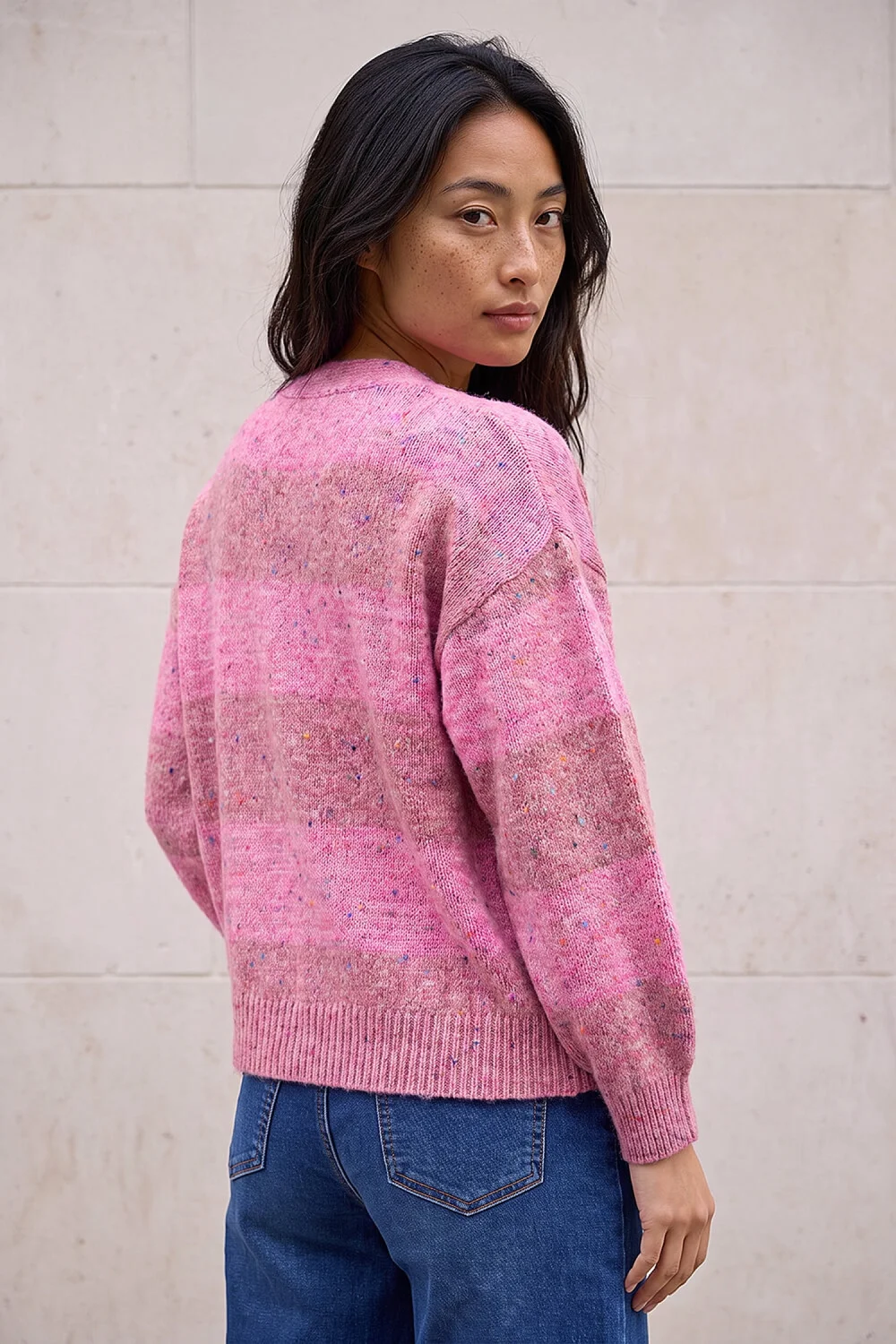 Roman Pink Petite Stripe Cardigan - 18 Image 3