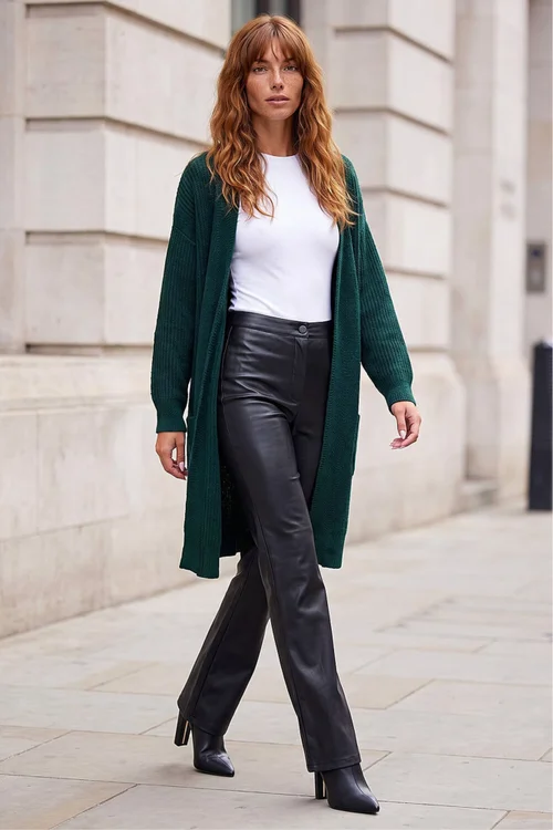 Roman Khaki Long Line Cardigan - 18 Image 2