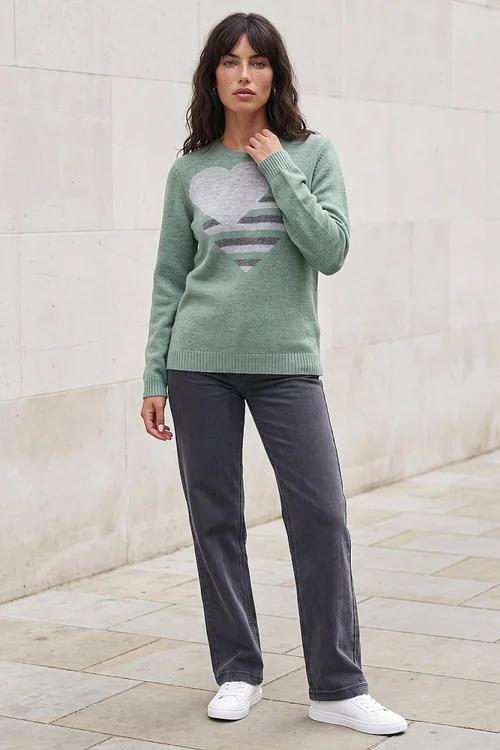 Roman Sage Heart Knitted Crew Neck - 16 Image 2