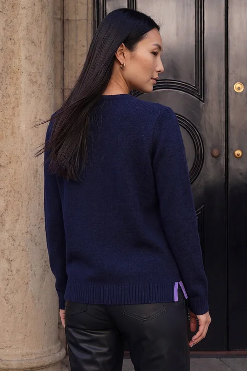 Roman Navy Heart Knitted Crew Neck - 20 Image 3