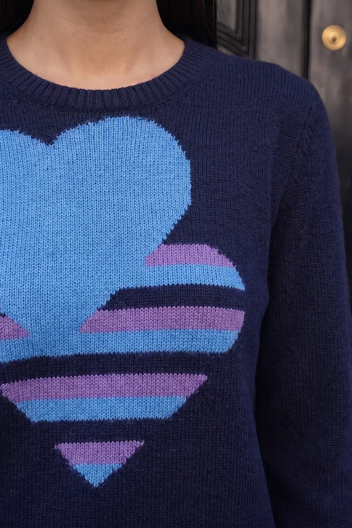 Roman Navy Heart Knitted Crew Neck - 20 Image 4