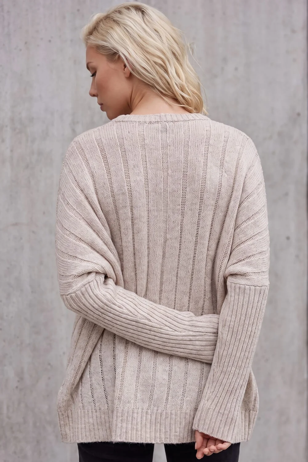 Roman Cream Petite Contrast Cable Knit Jumper - M Image 3