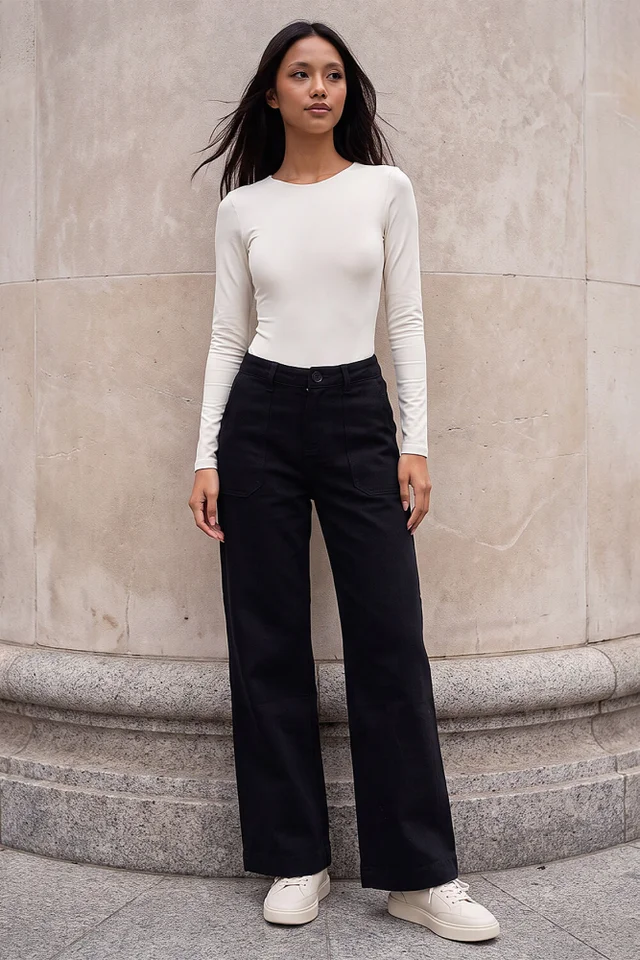 Roman Black Petite Pocket Stretch Jean