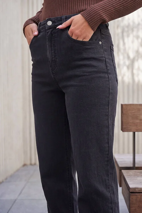 Roman Charcoal Wide Leg Stretch Jean - 18 Image 4