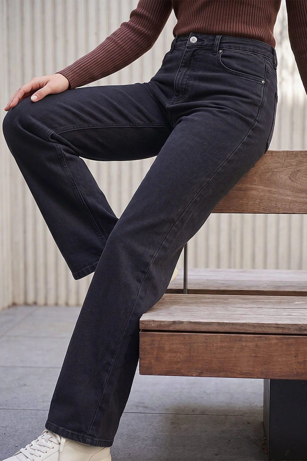 Roman Charcoal Wide Leg Stretch Jean - 18 Image 1