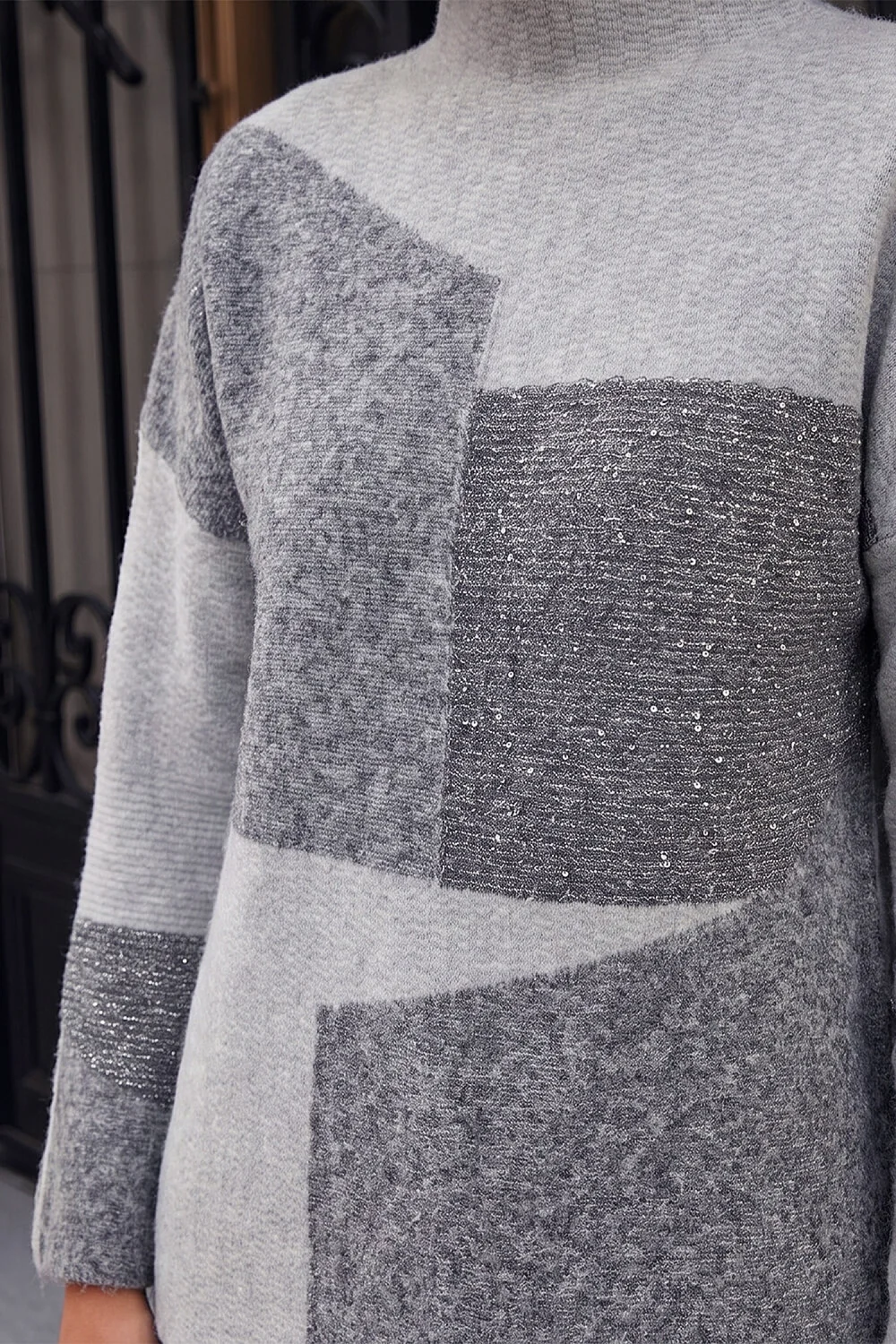 Roman Grey Colour Block Knit Jumper - 14 Image 4