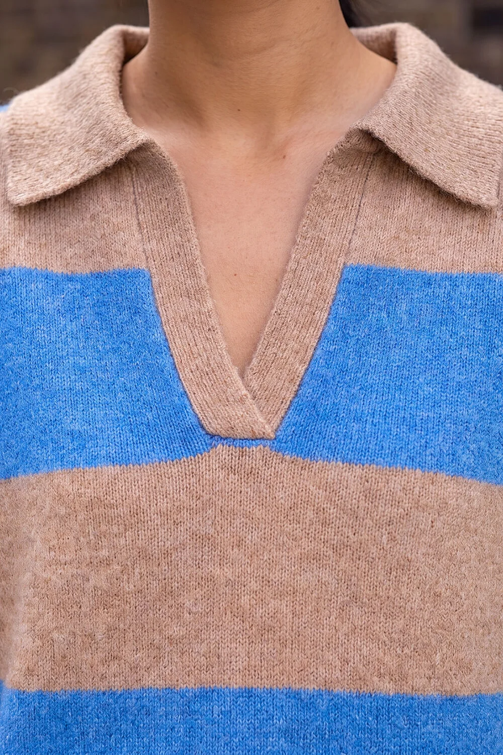 Roman Blue Stripe Polo Knitted Jumper - 18 Image 4