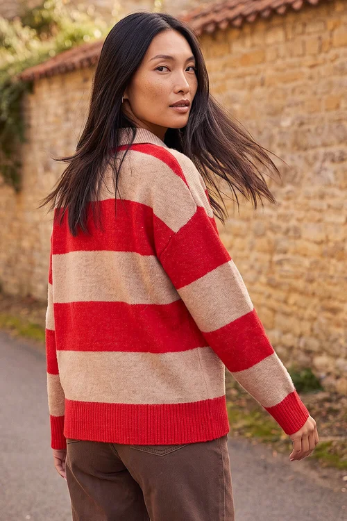 Roman Red Stripe Polo Knit Jumper - 20 Image 3