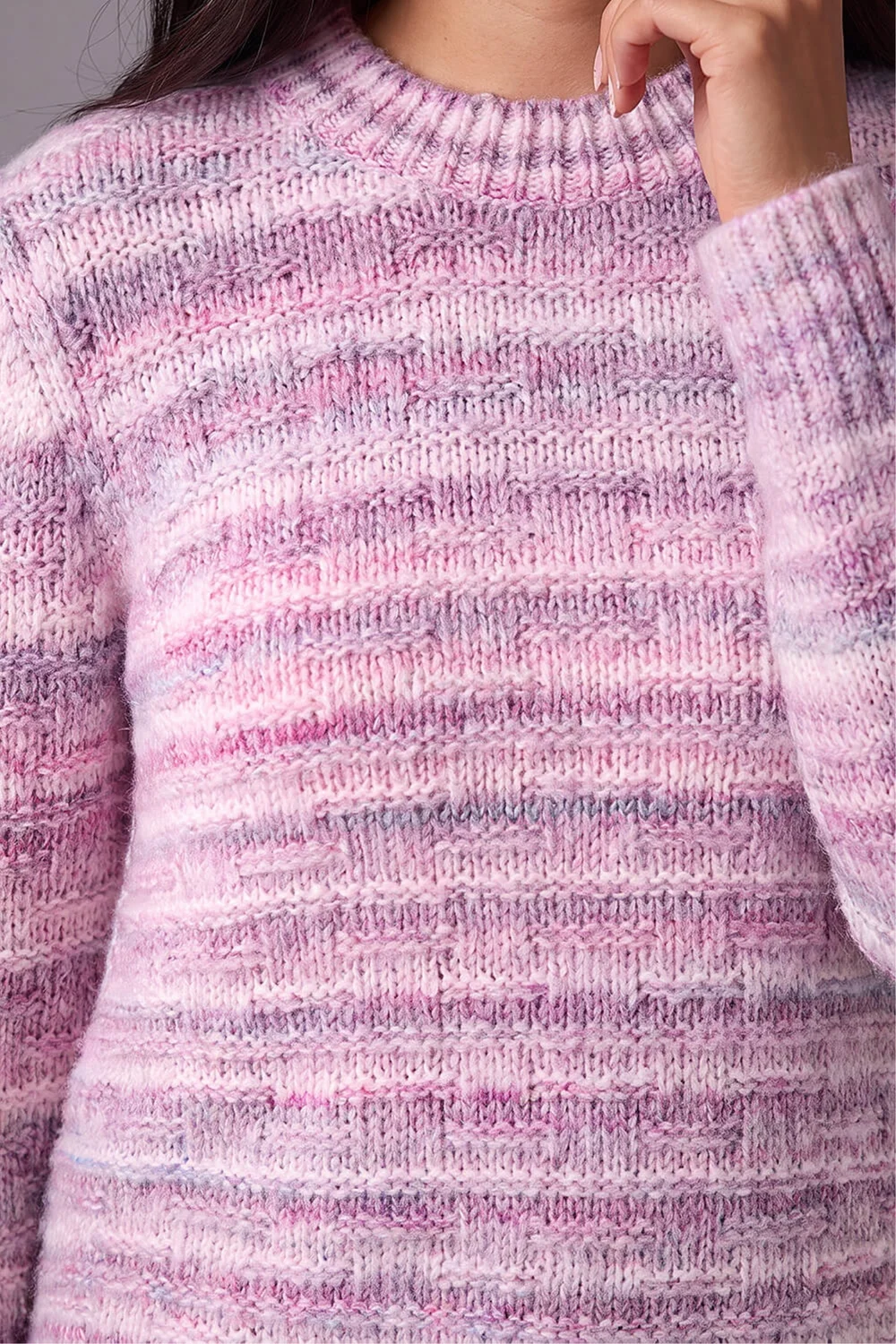 Roman Pink Petite Space Dye Curved Hem Jumper - 12 Image 4