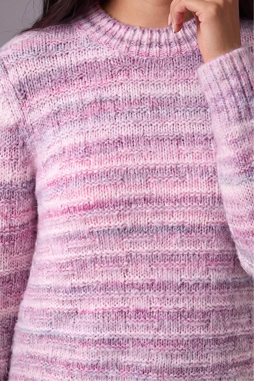 Roman Pink Petite Space Dye Curved Hem Jumper - 12 Image 4