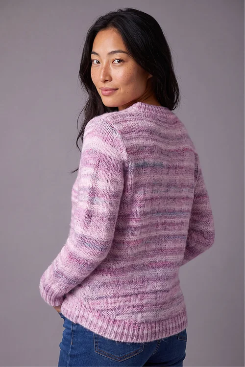 Roman Pink Petite Space Dye Curved Hem Jumper - 12 Image 3