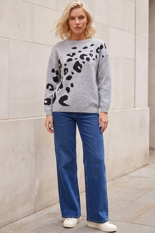 Roman Grey Petite Animal Jumper - 12 Image 2