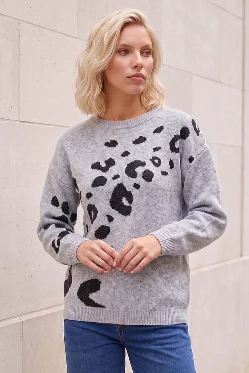 Roman Grey Petite Animal Jumper - 12 Image 1