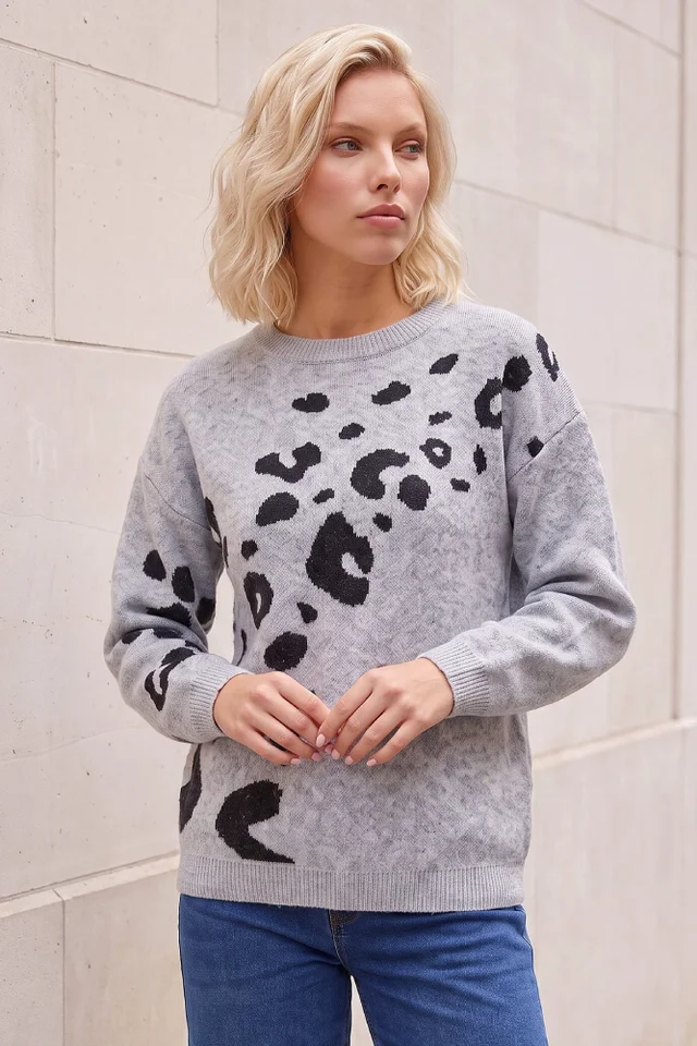 Roman Grey Petite Animal Jumper