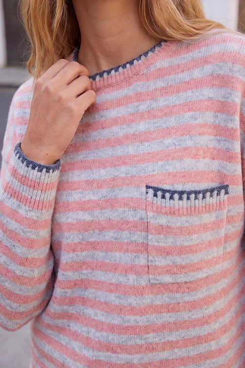 Roman Pink Stripe Knit Jumper - 12 Image 4