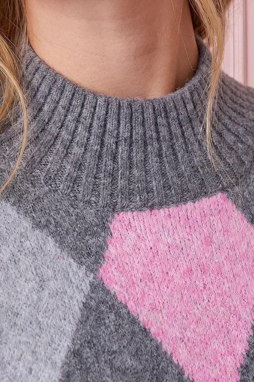 Roman Grey Diamond Argyle Knit - 12 Image 4