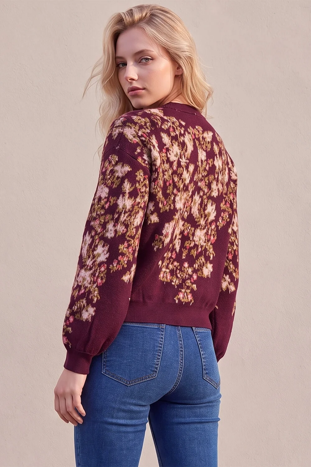 Roman Wine Petite Floral Jumper - 10 Image 3