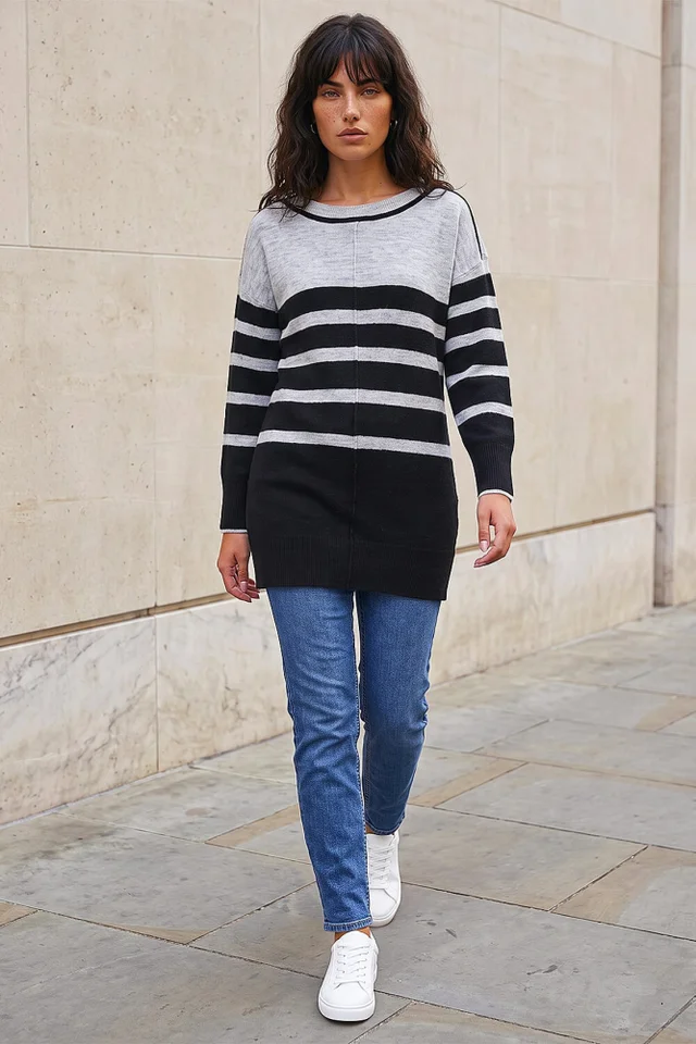 Roman Black Longline Tunic
