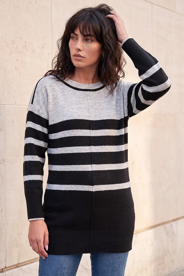 Roman Black Longline Tunic