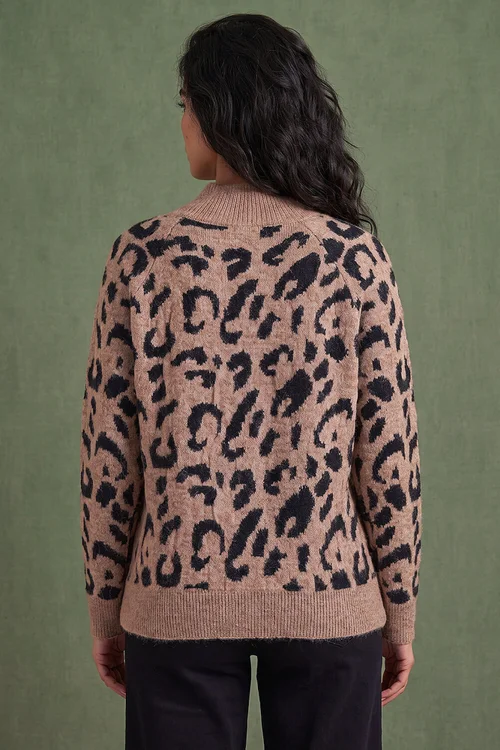 Roman Beige Lepord Knit Jumper - 18 Image 3