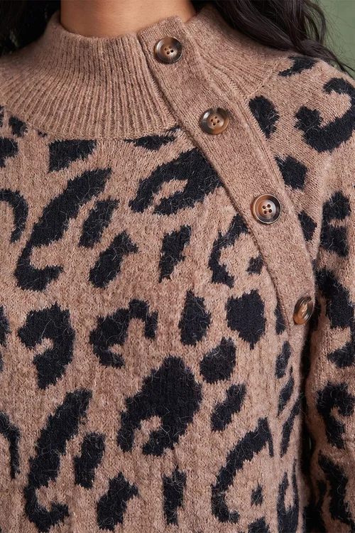 Roman Beige Lepord Knit Jumper - 18 Image 4