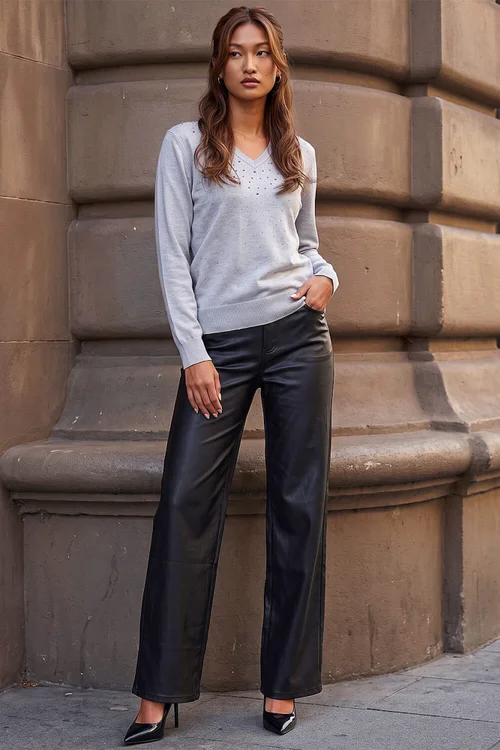 Roman Light Grey Pearly Hotfix Jumper - 14 Image 2