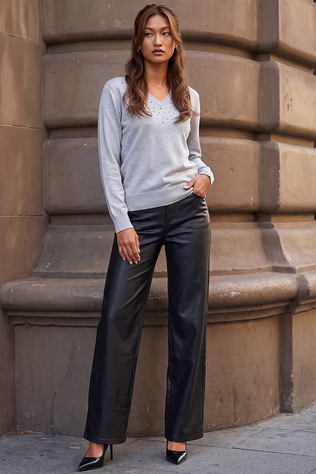 Roman Light Grey Pearly Hotfix Jumper