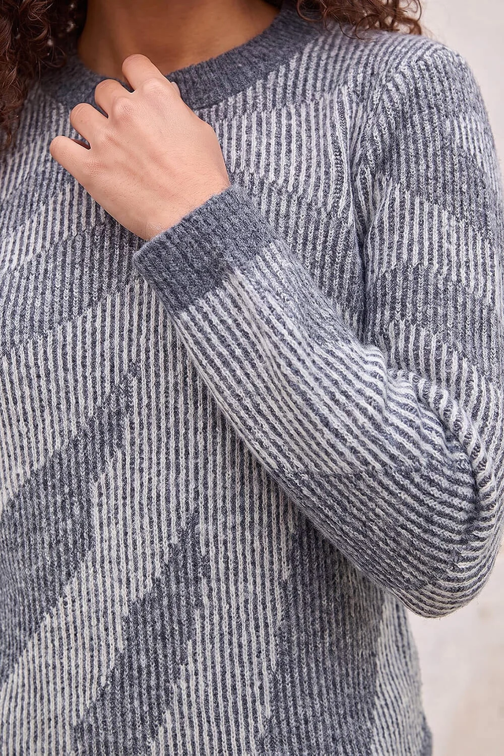 Roman Grey Petite Abstract Knit Jumper - 12 Image 4