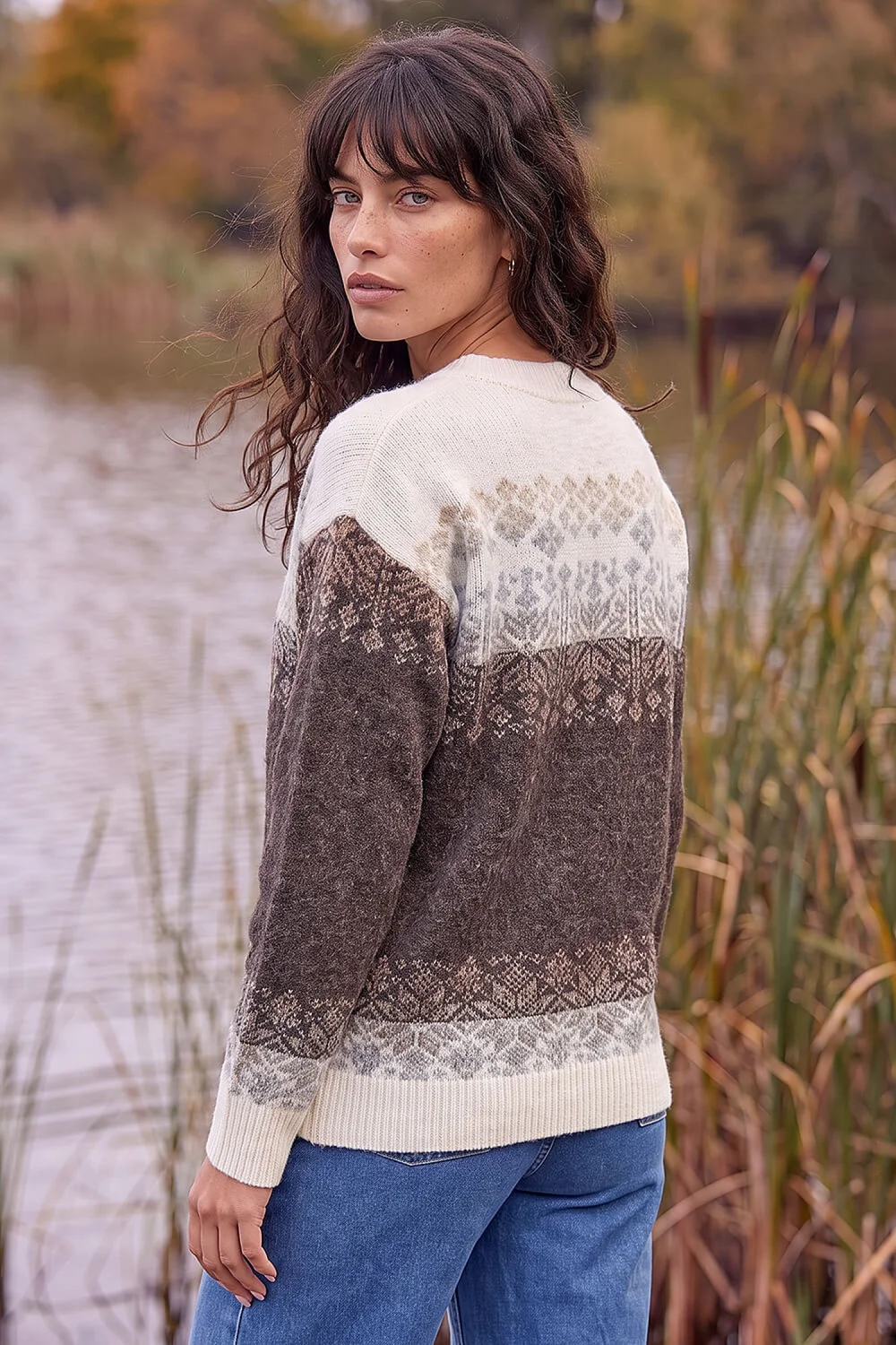 Roman Brown Snowflake Jumper - 18 Image 3
