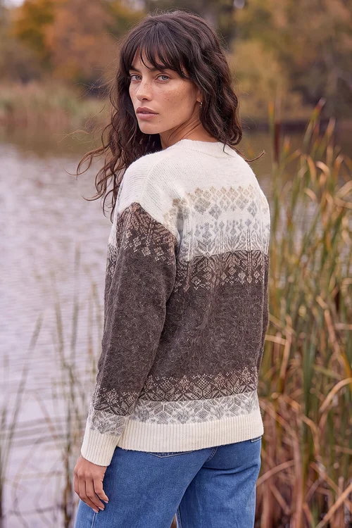 Roman Brown Snowflake Jumper - 18 Image 3