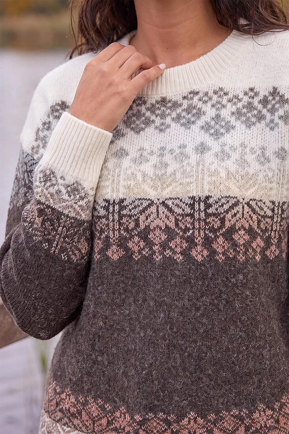 Roman Brown Snowflake Jumper - 18 Image 4