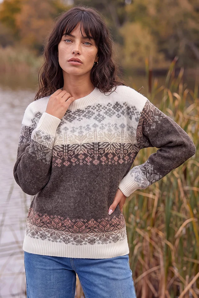 Roman Brown Snowflake Jumper
