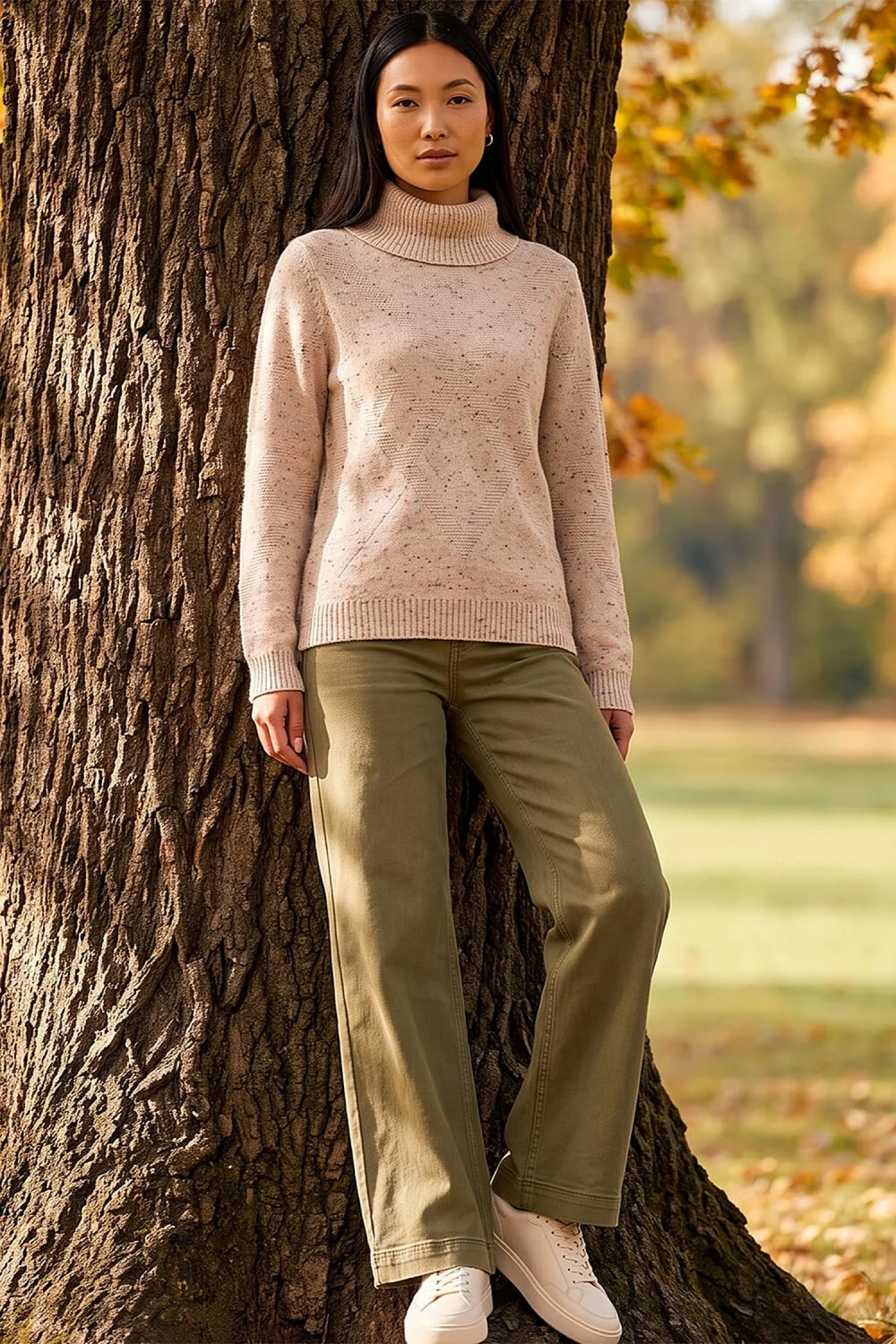 Roman Beige Roll Neck Fleck Knit Jumper - 12 Image 3