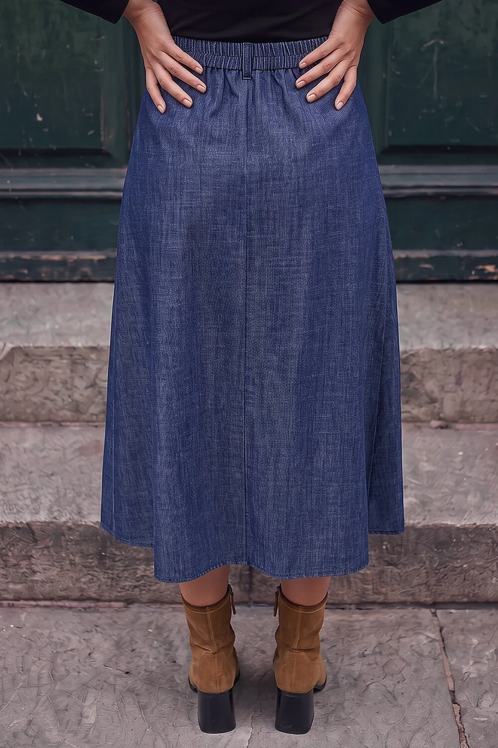 Roman Denim A-Line Skirt - 14 Image 3