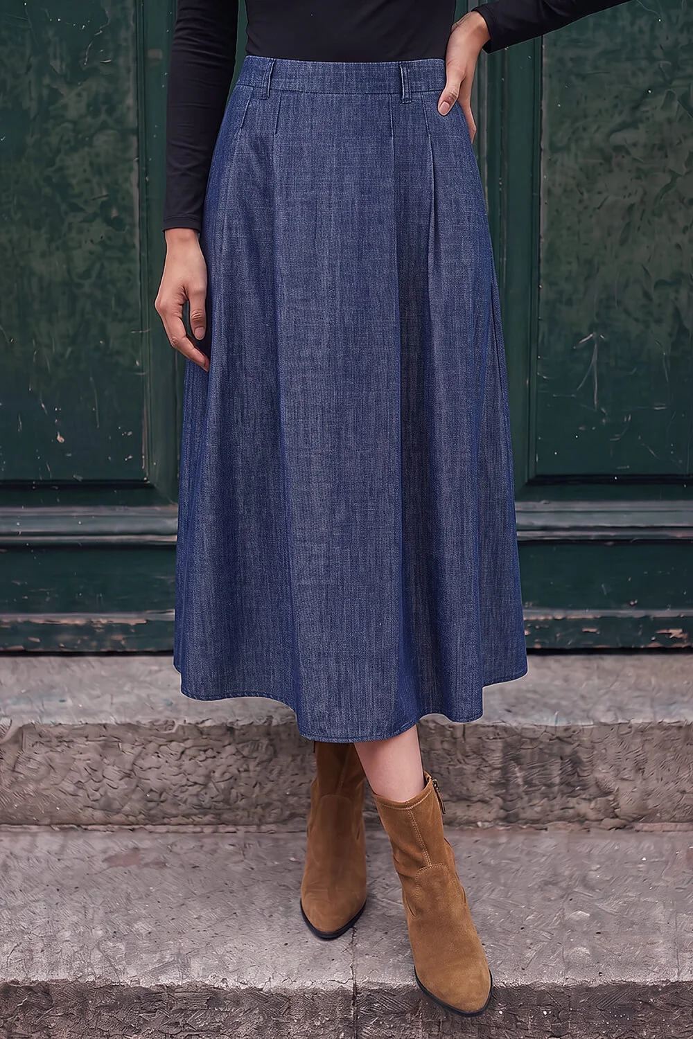 Roman Denim A-Line Skirt - 14 Image 1