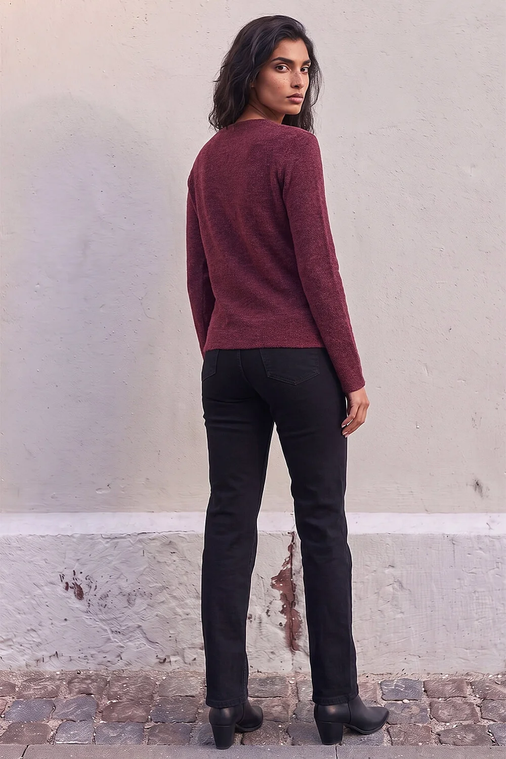 Roman Burgundy Lace Trim 2 In 1 Cardigan - 10 Image 4