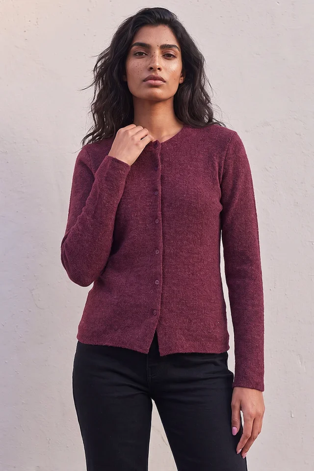 Roman Burgundy Lace Trim 2 In 1 Cardigan
