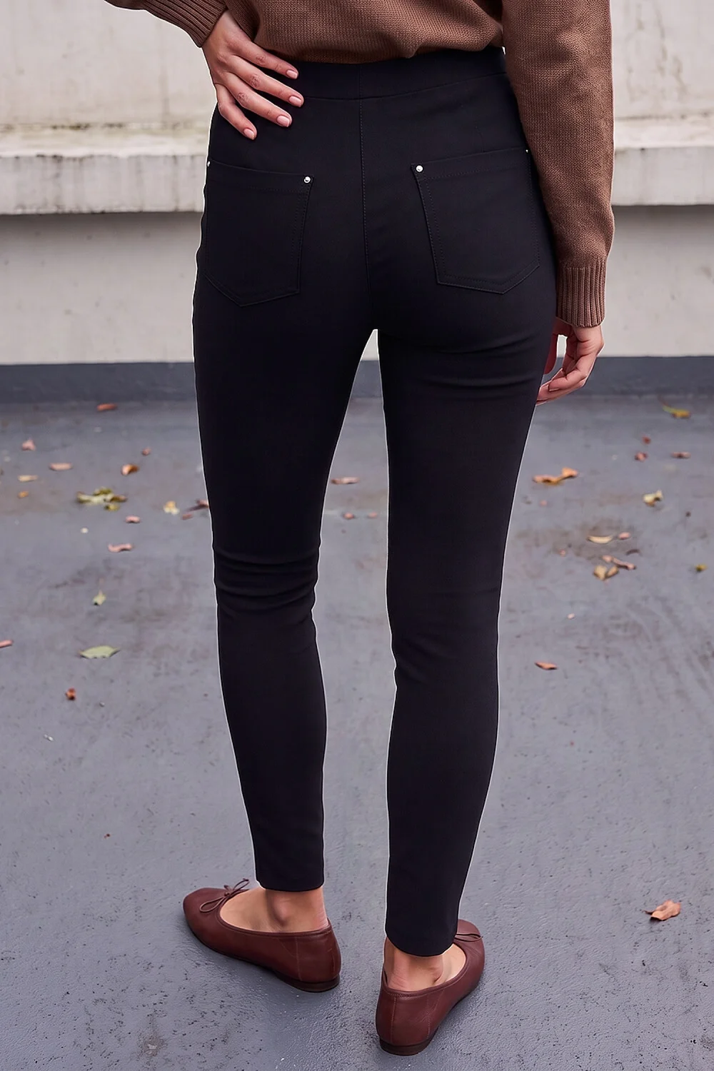 Roman Black Fleece Backed Denim Trouser - 14 Image 3