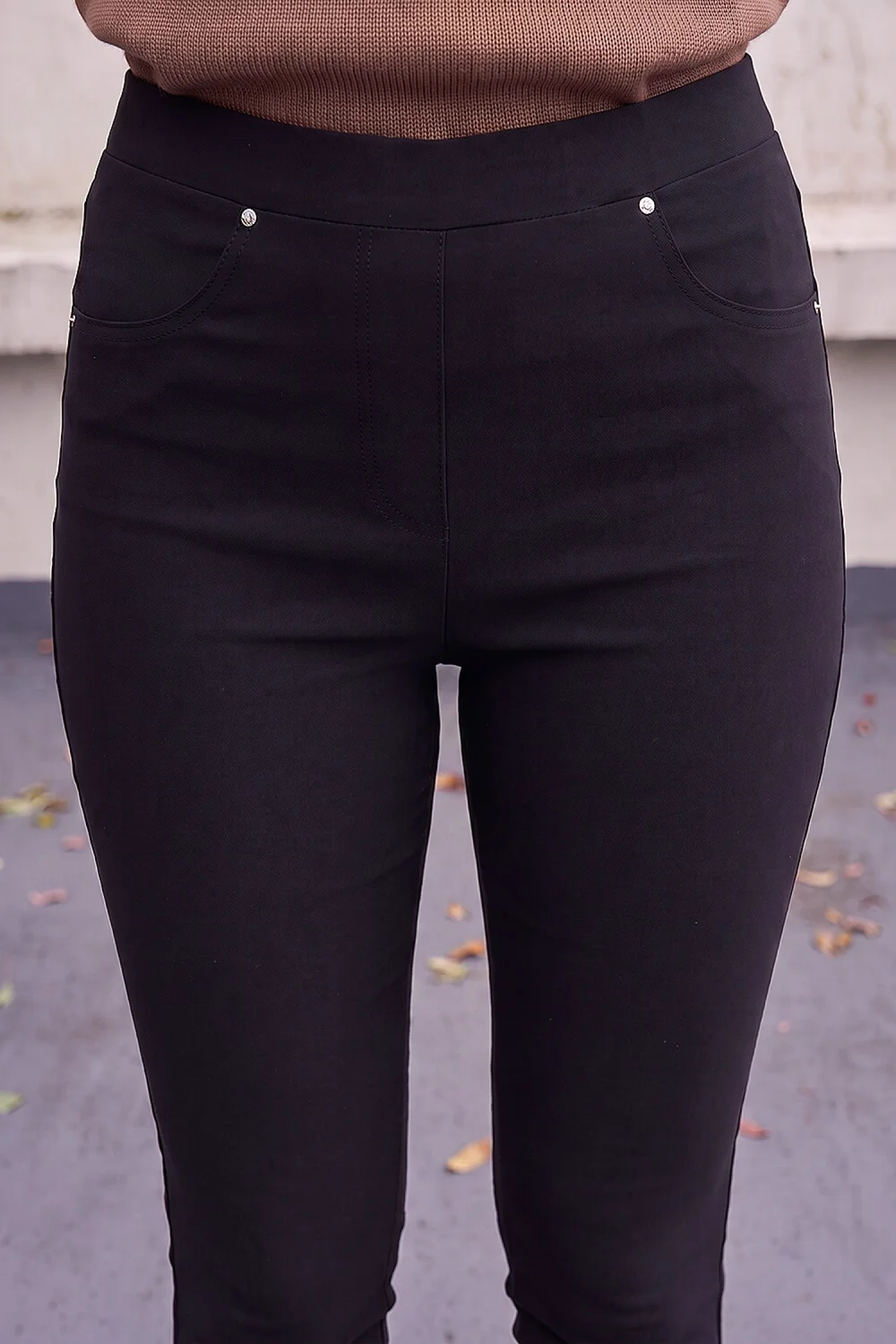 Roman Black Fleece Backed Denim Trouser - 14 Image 4