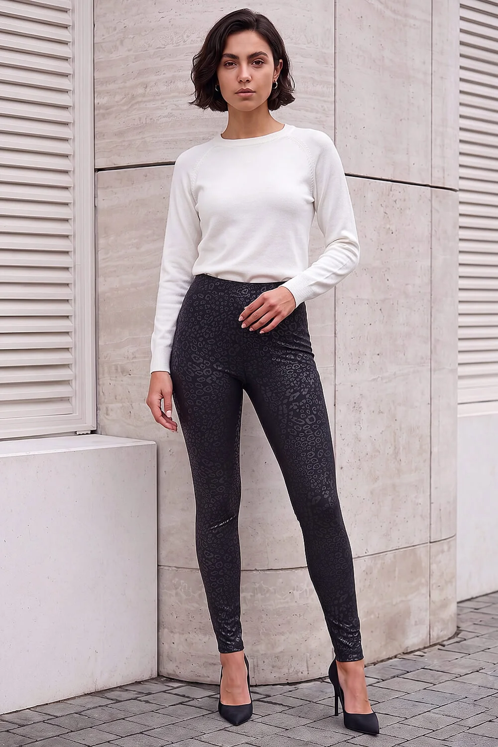 Roman Black Leopard Shine Trouser - 20 Image 2