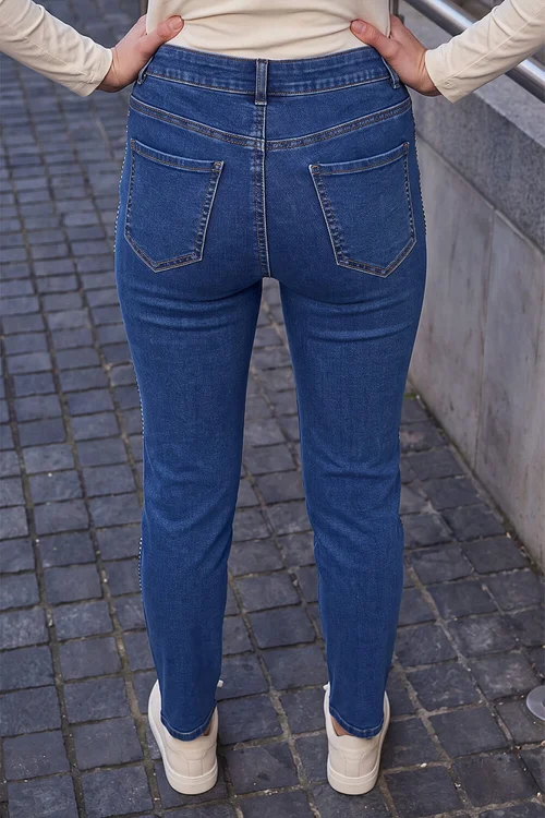 Roman Denim Hot Fix Side Slim Denim Trouser - 18 Image 3