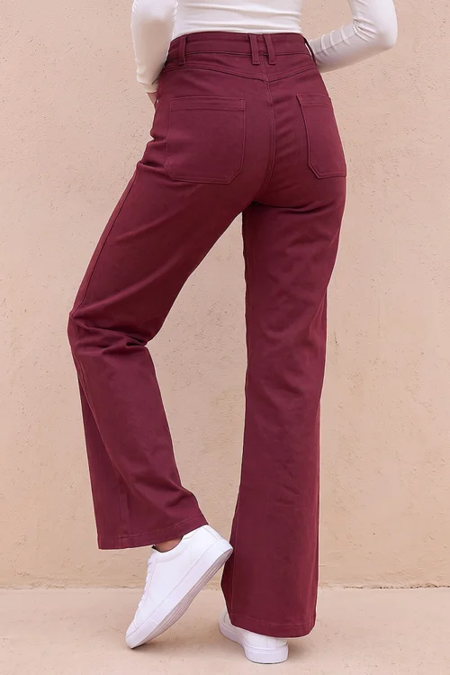 Roman Burgundy Petite Stretch Denim Jean - 12 Image 3