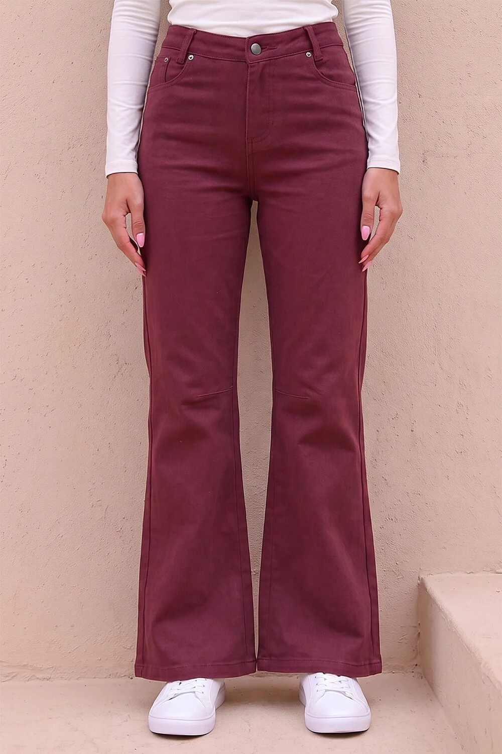 Roman Burgundy Petite Stretch Denim Jean - 12 Image 1
