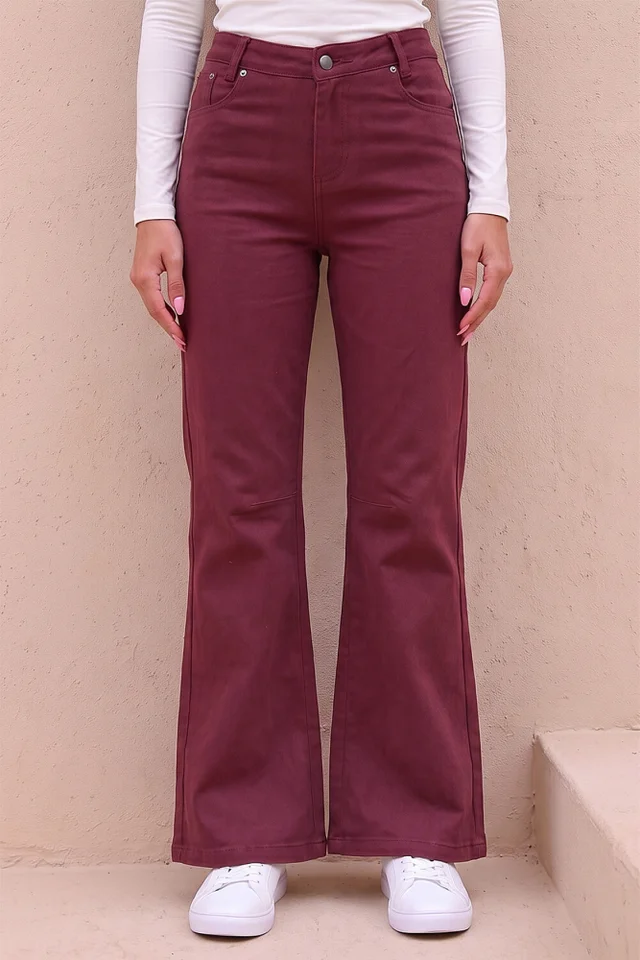 Roman Burgundy Petite Stretch Denim Jean