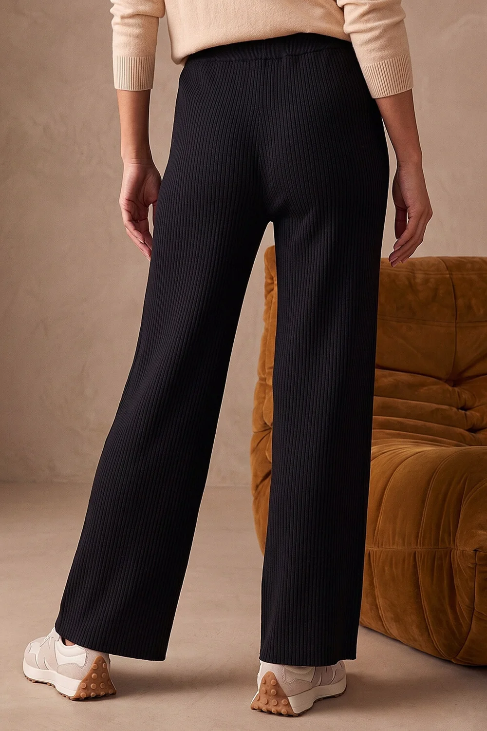 Roman Black Rib Knitted trouser - 12 Image 3
