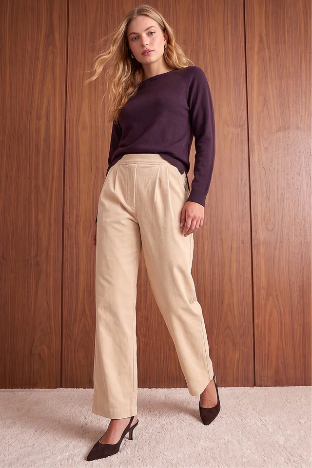 Roman Natural Cord Wide Leg Trouser