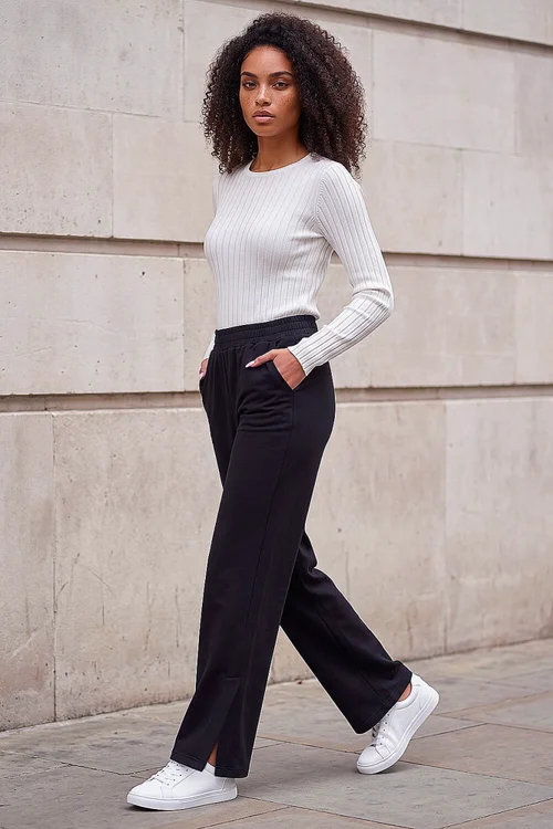 Dusk Black Soft Touch Wide Leg Trouser - 10 Image 2