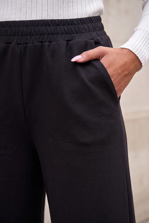 Dusk Black Soft Touch Wide Leg Trouser - 10 Image 4