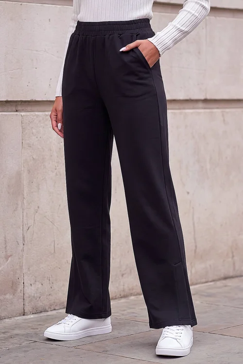 Dusk Black Soft Touch Wide Leg Trouser - 10 Image 1