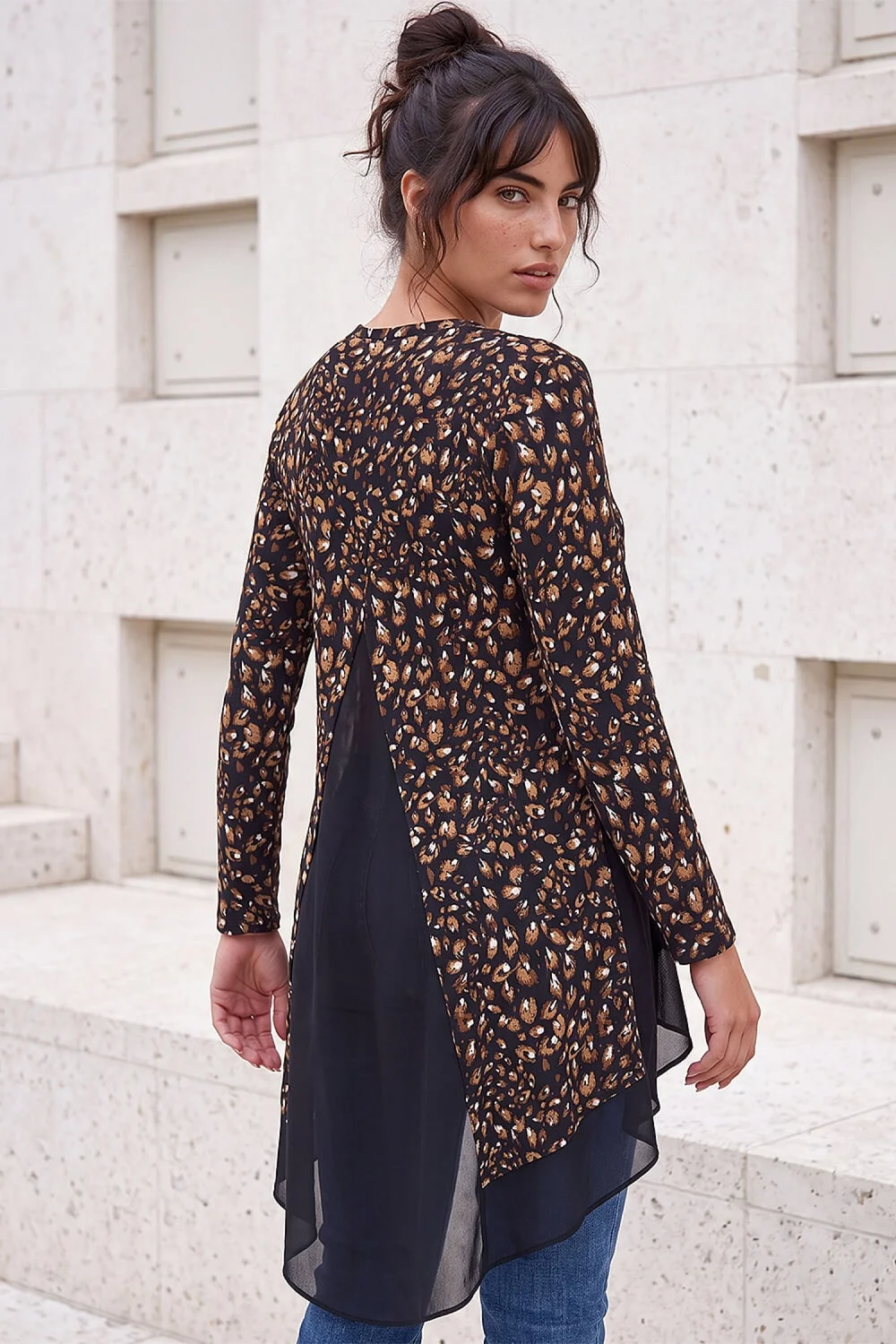 Roman Tan Abstract Print Tunic - 18 Image 3